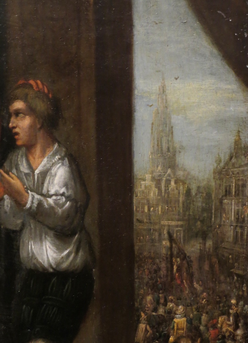 [belgium Antwerp Antwerpen] Oil On Panel: Hanging Scene. Antwerp School, 17th Century.-photo-1