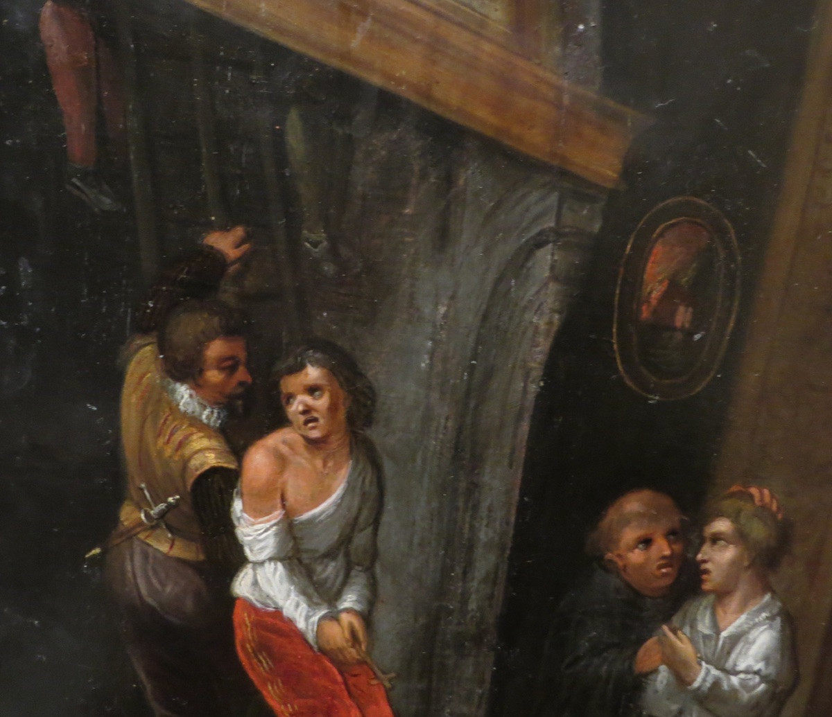 [belgium Antwerp Antwerpen] Oil On Panel: Hanging Scene. Antwerp School, 17th Century.-photo-3