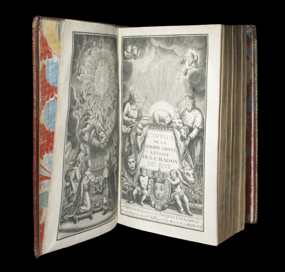 Reliure plein maroquin aux armes Louis XV.  BELLEGARDE - Office de la Semaine sainte. 1748.-photo-4