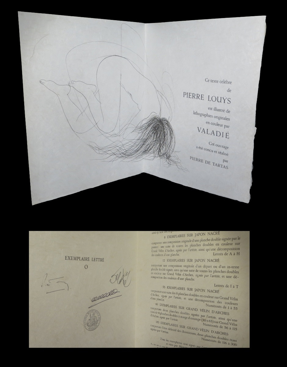 Curiosa Erotisme. Pierre Louys / Valadie (lithographs By) - Leda. 1/12 On Japon.-photo-4