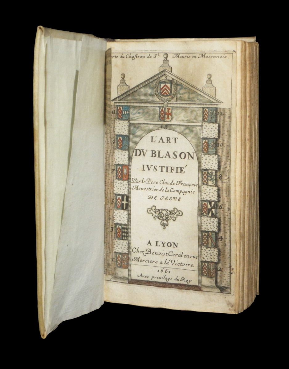 Heraldry Arms Coats Of Arms. Menestrier - The Art Of The Justified Coat Of Arms. 1661. Watercolor Plates.-photo-2