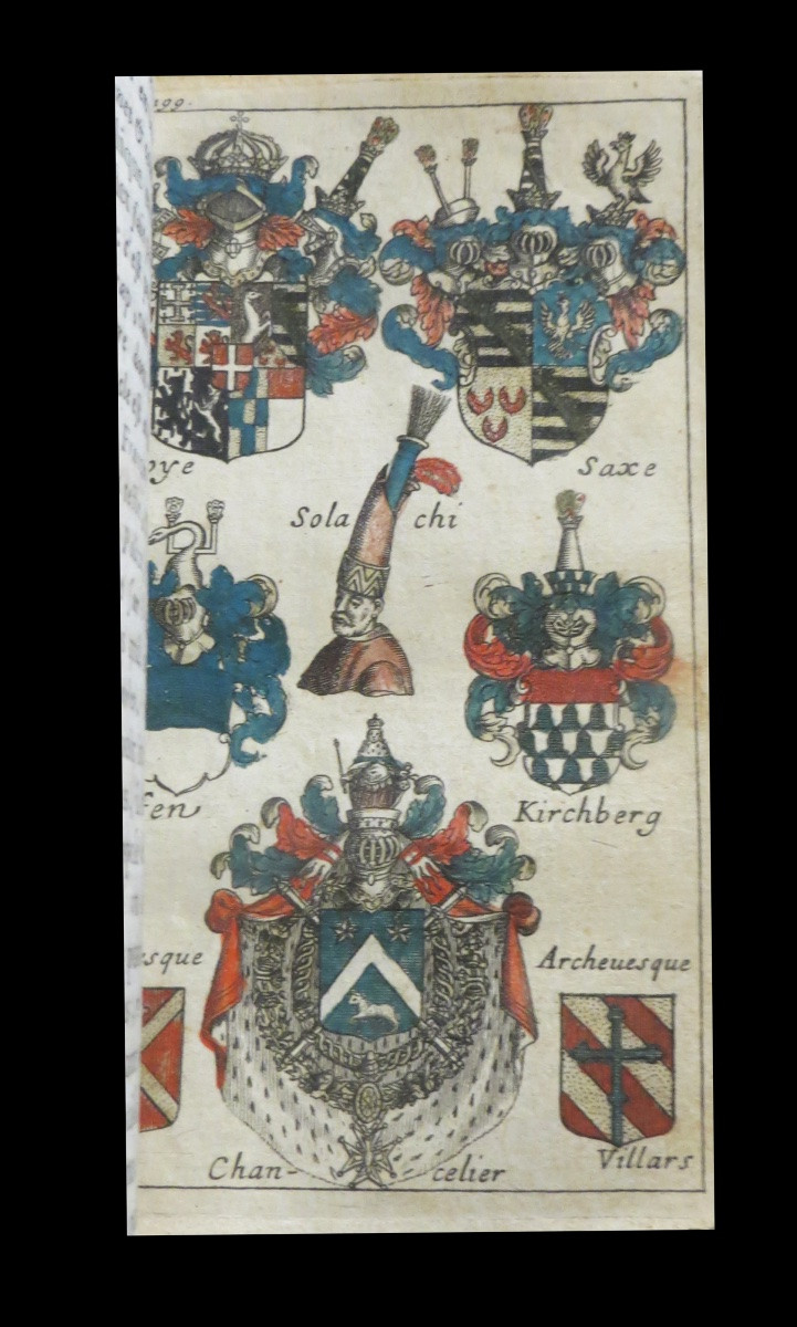 Heraldry Arms Coats Of Arms. Menestrier - The Art Of The Justified Coat Of Arms. 1661. Watercolor Plates.-photo-4
