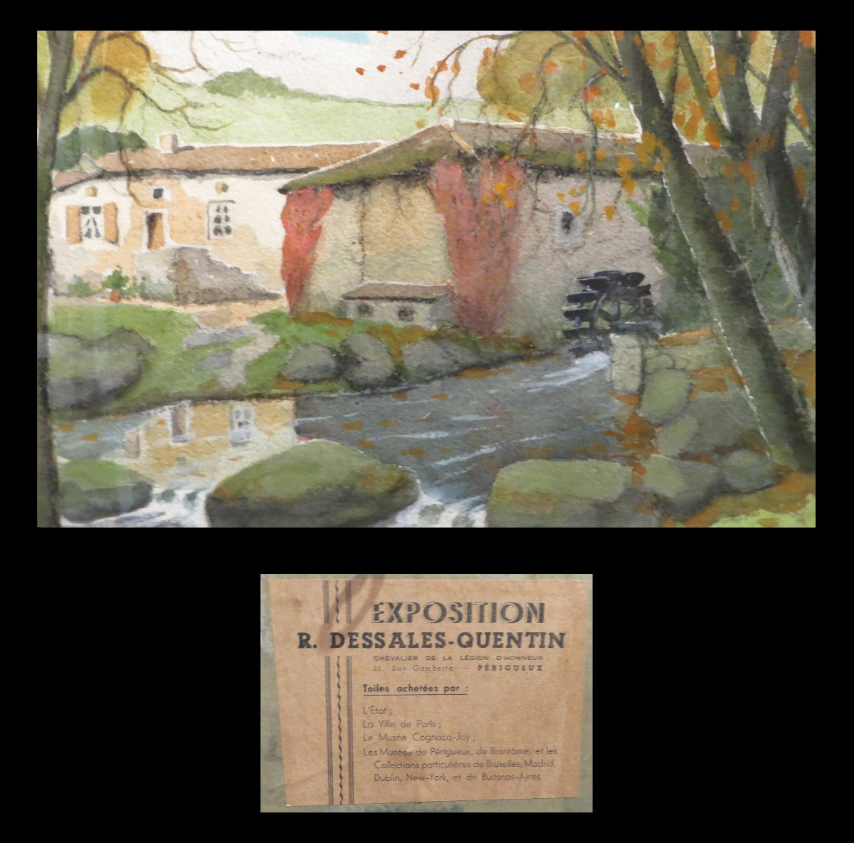 PERIGORD DORDOGNE PERIGUEUX] DESSALES-QUENTIN (Robert) - Aquarelle signée.-photo-3