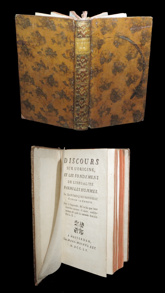Rousseau - Discourse On The Origin And Foundations Of Inequality Among Men. 1755. First Edition.