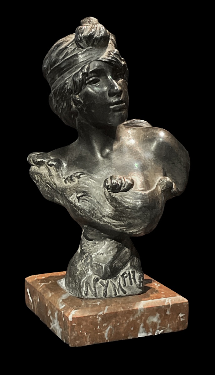 Emmanuel VILLANIS - ''Nymphe''. Vers 1900. Sujet en bronze ; signé.-photo-2
