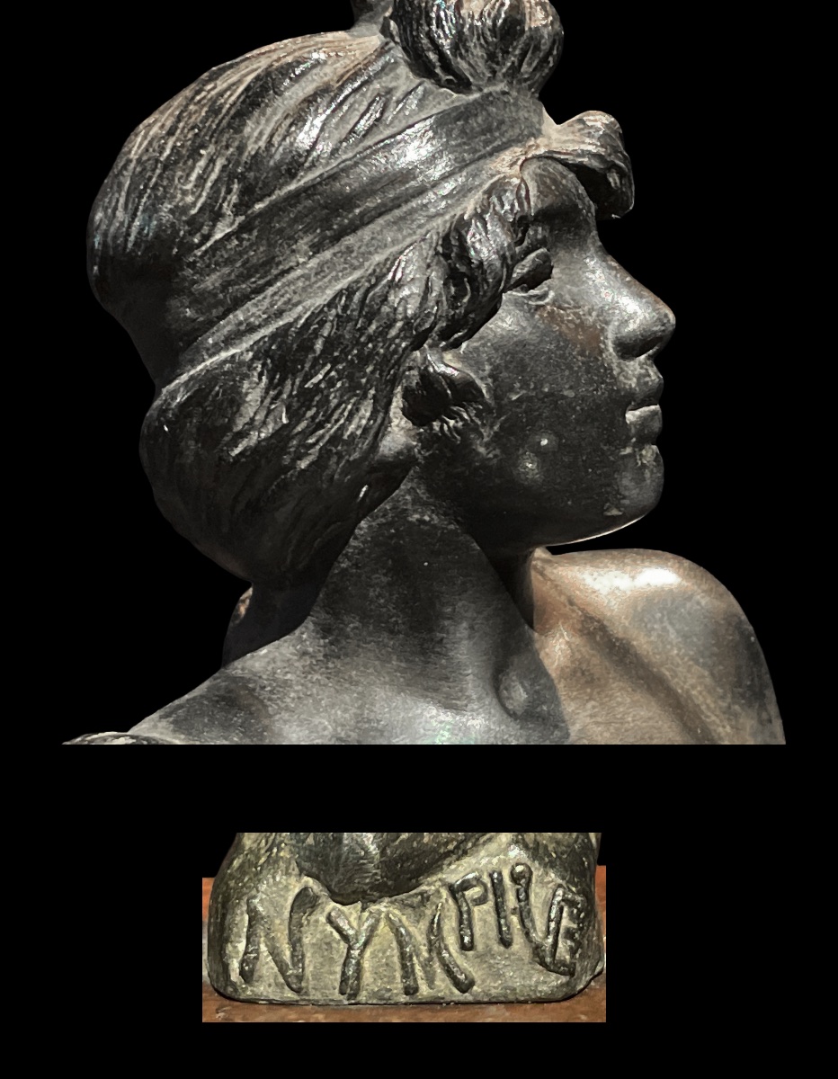 Emmanuel VILLANIS - ''Nymphe''. Vers 1900. Sujet en bronze ; signé.-photo-4