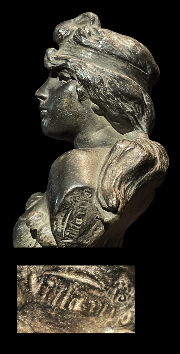 Emmanuel VILLANIS - ''Nymphe''. Vers 1900. Sujet en bronze ; signé.-photo-1