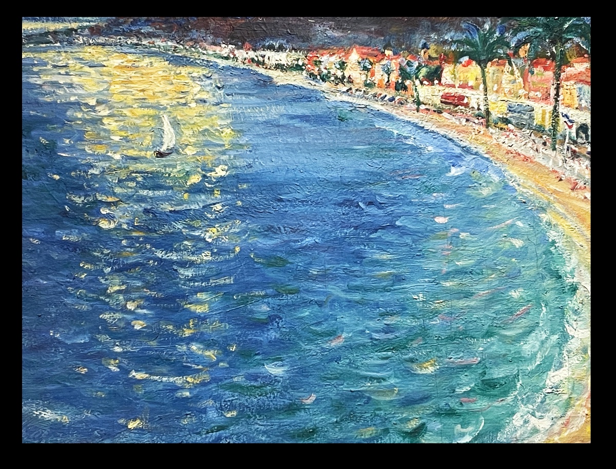 Around 1940. Nice / Baie Des Anges. Oil On Canvas (81 X 63 Cm).-photo-3