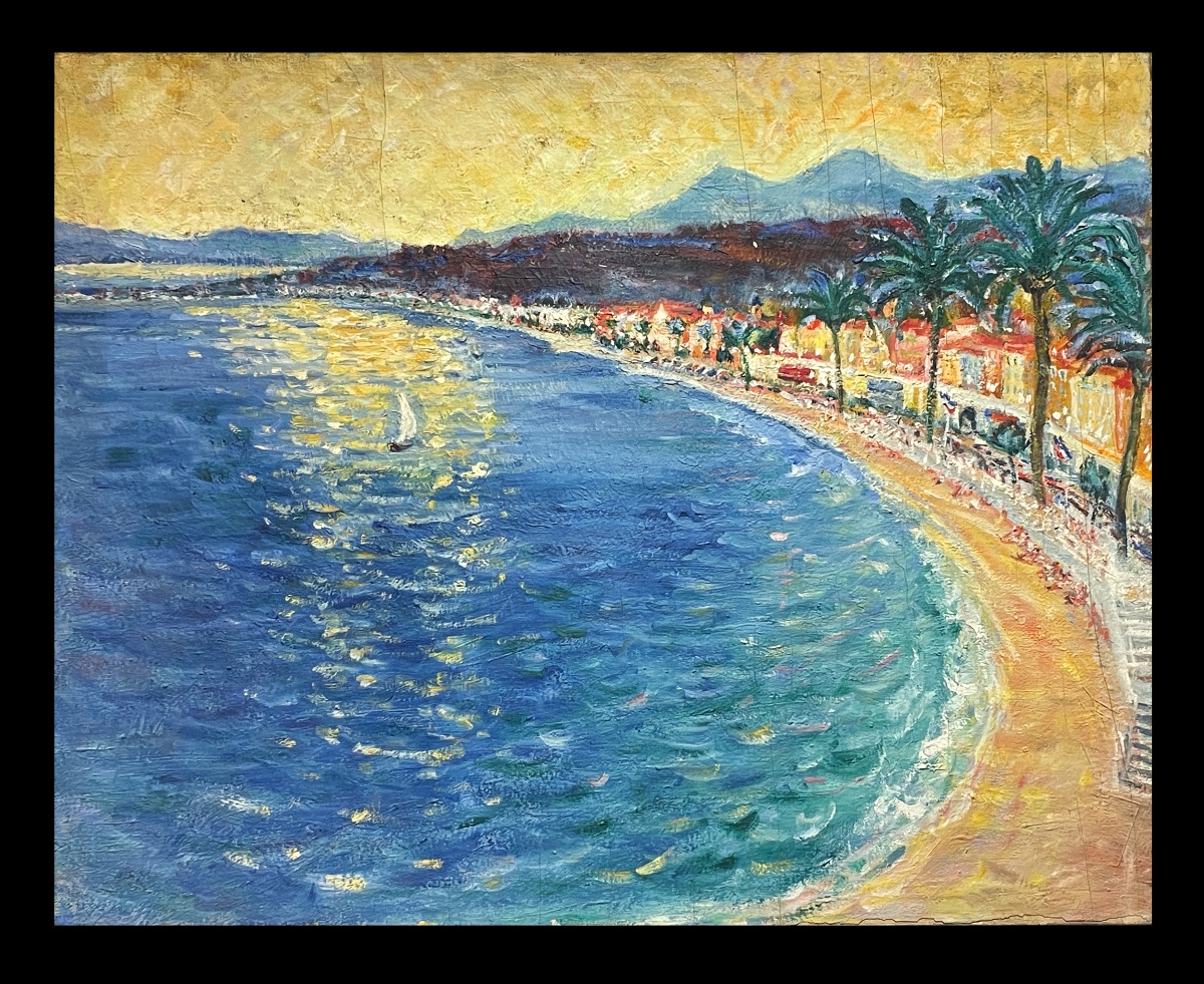 Around 1940. Nice / Baie Des Anges. Oil On Canvas (81 X 63 Cm).
