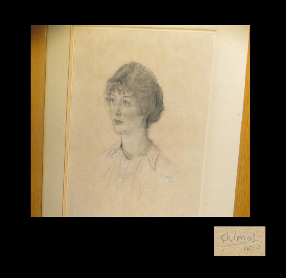 Chimot (edouard) - [original Signed Drawing]. 1918.