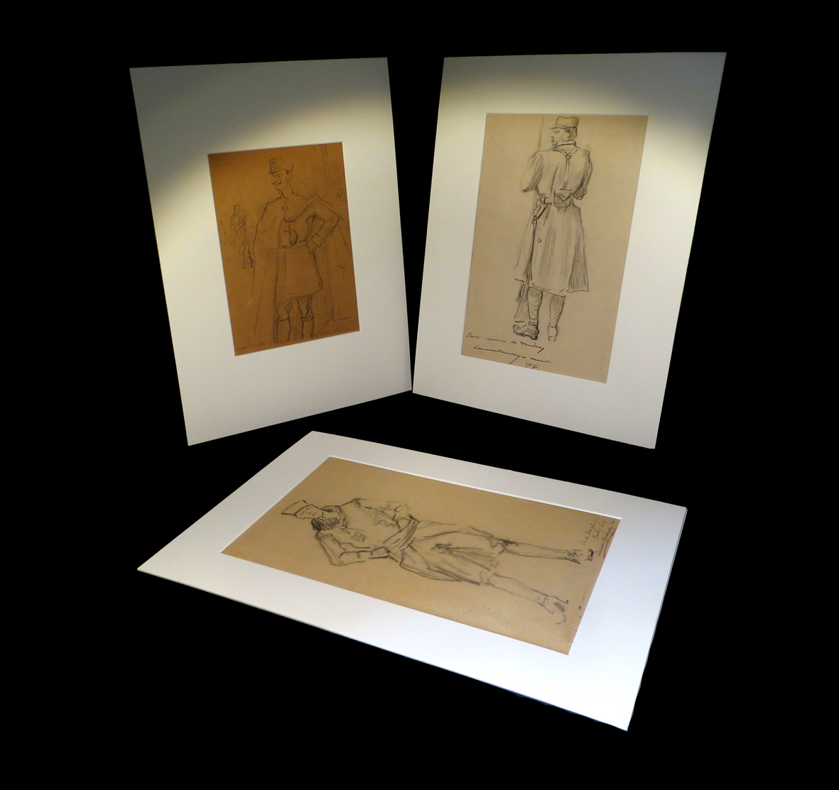 [war Hairy Slices] Louveau Rouveyre - Suite 6 Original Drawings, Signed.-photo-2
