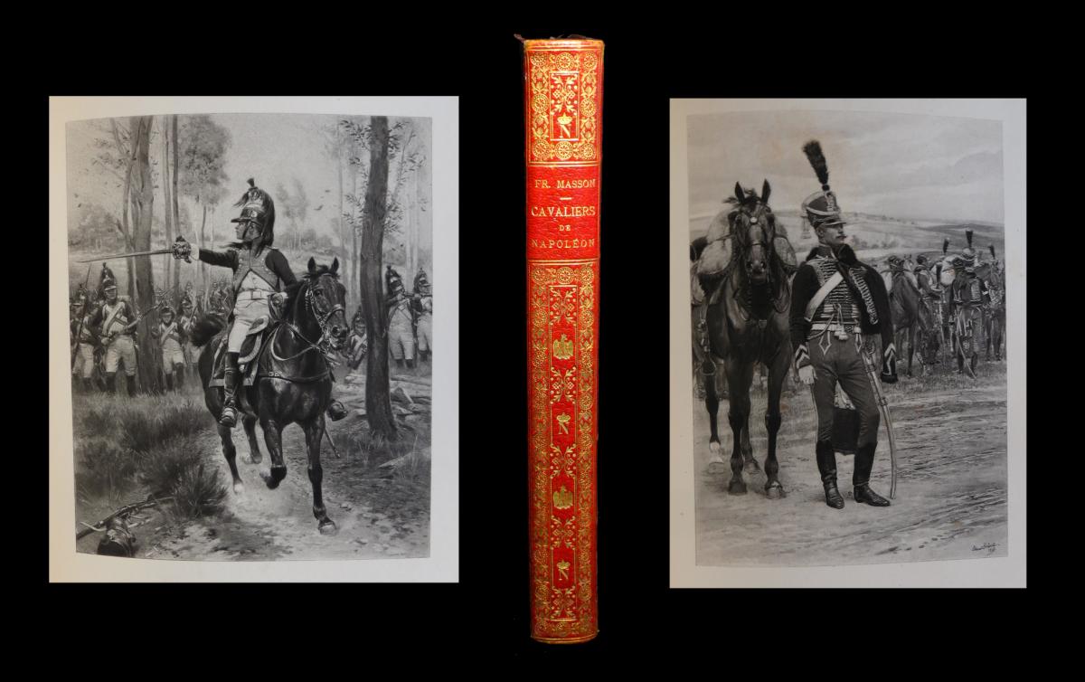 [signed Morocco Leather Binding Empire] Masson / Detaille (ill.) - Napoleon's Cavalrymen.