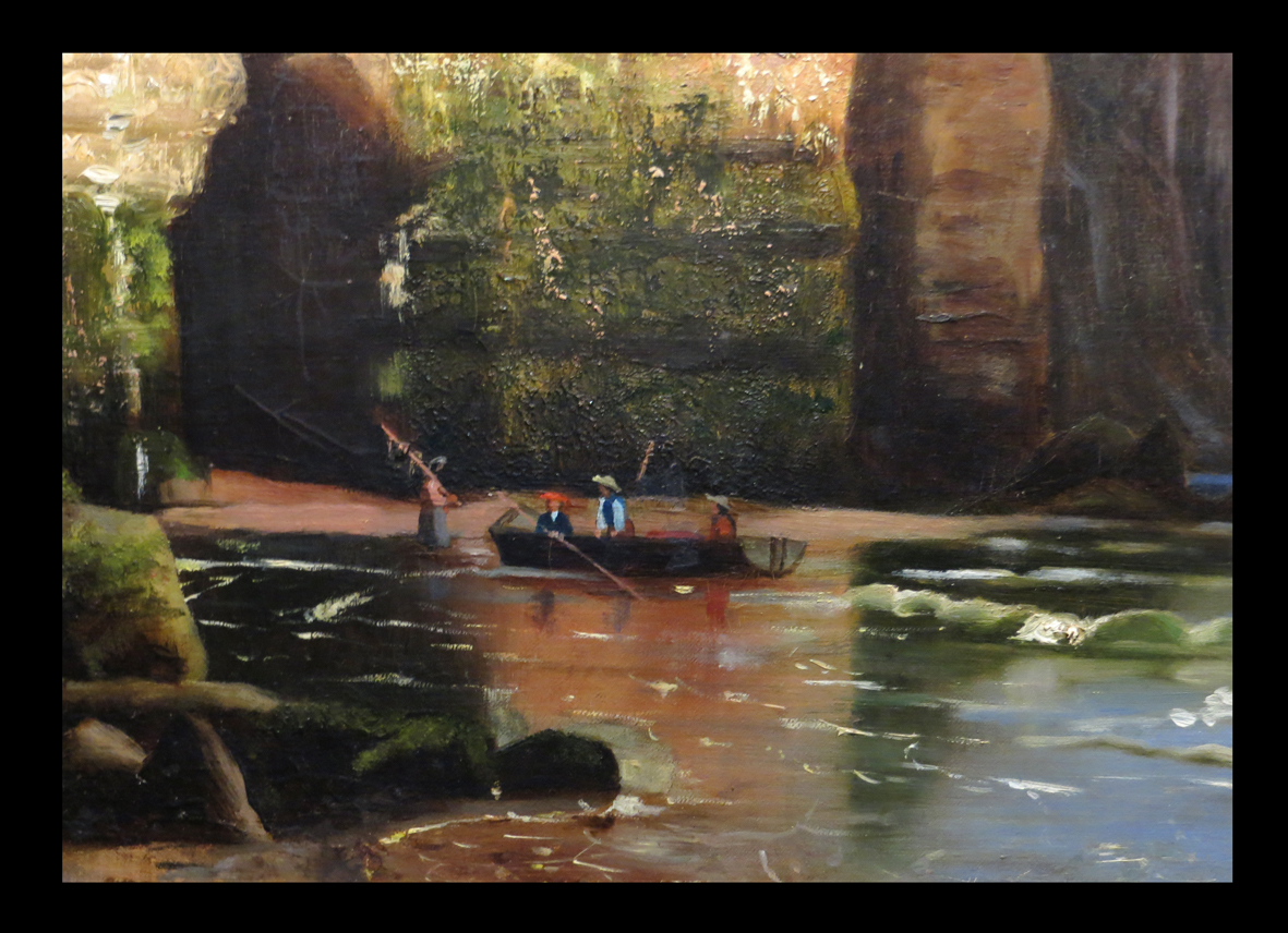 Henri (yves) - [oil On Canvas]: Fishermen Near A Cave.-photo-2