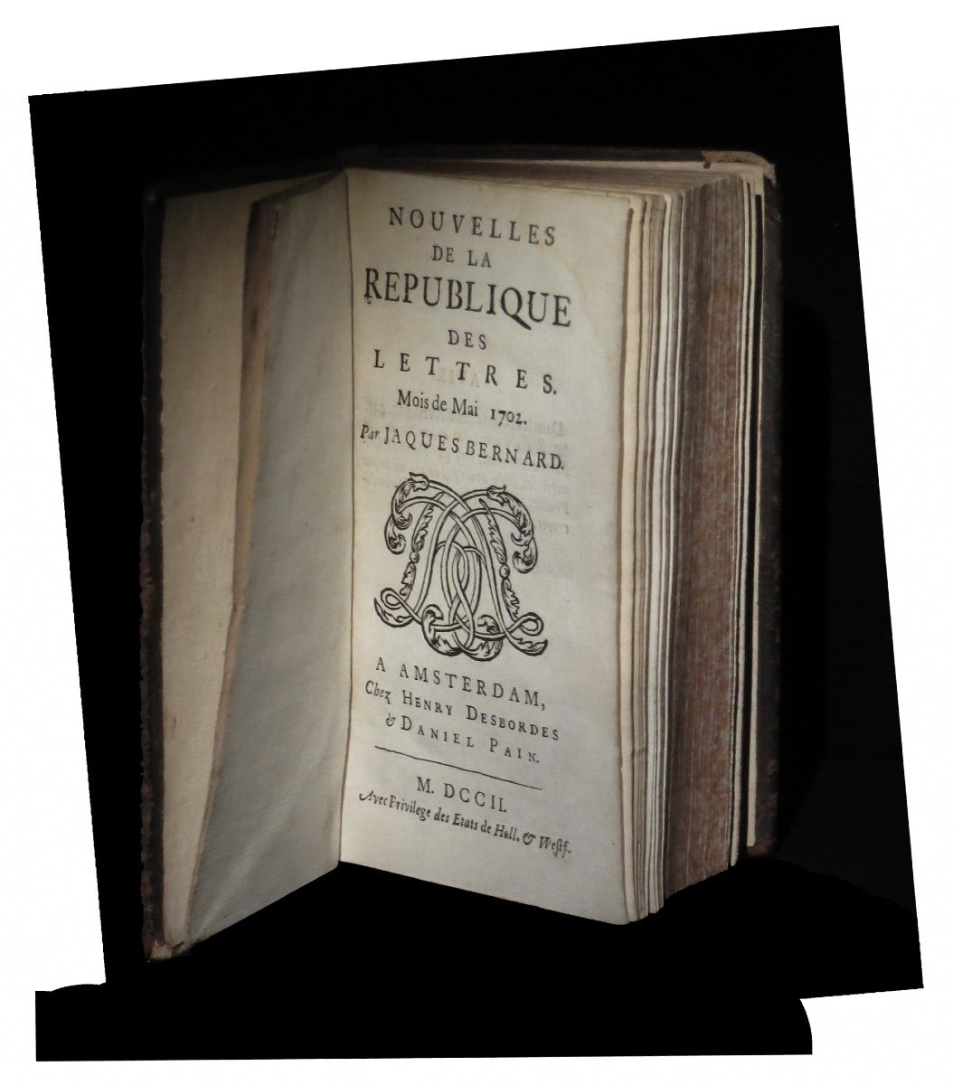 [reliures Aux Armes] Bernard - Nouvelles De La République Des Lettres. 1706.-photo-2
