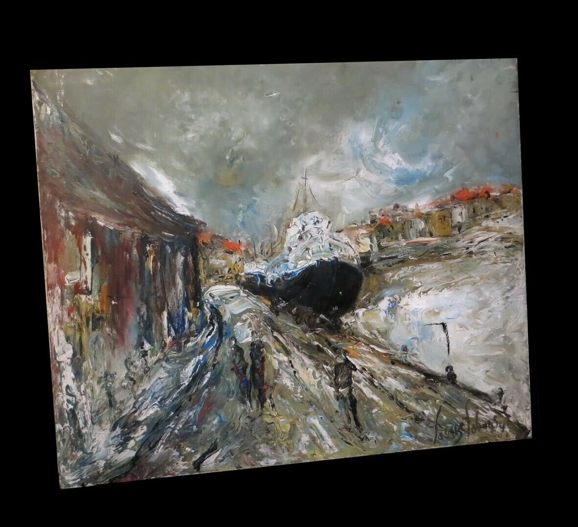 [marine Post-expressionism] Jean-louis Lacaze-laban Oil Canvas, Signed 77x59