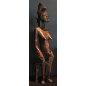 [art Premier Afrique Cote d'Ivoire Maternite] Scuplture Senoufo En Bois. Ht : 54cm.