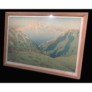 [savoie Alpes] Riviere (henri) - Lithographie : La Montagne (aspects De La Nature).