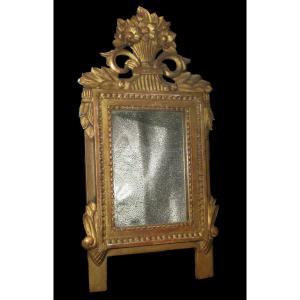 [18th Century Mirror] Louis XVI Period Mirror In Golden Wood.