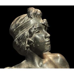 Emmanuel Villanis - “nymph.” Circa 1900. Bronze Sculpture; Signed.
