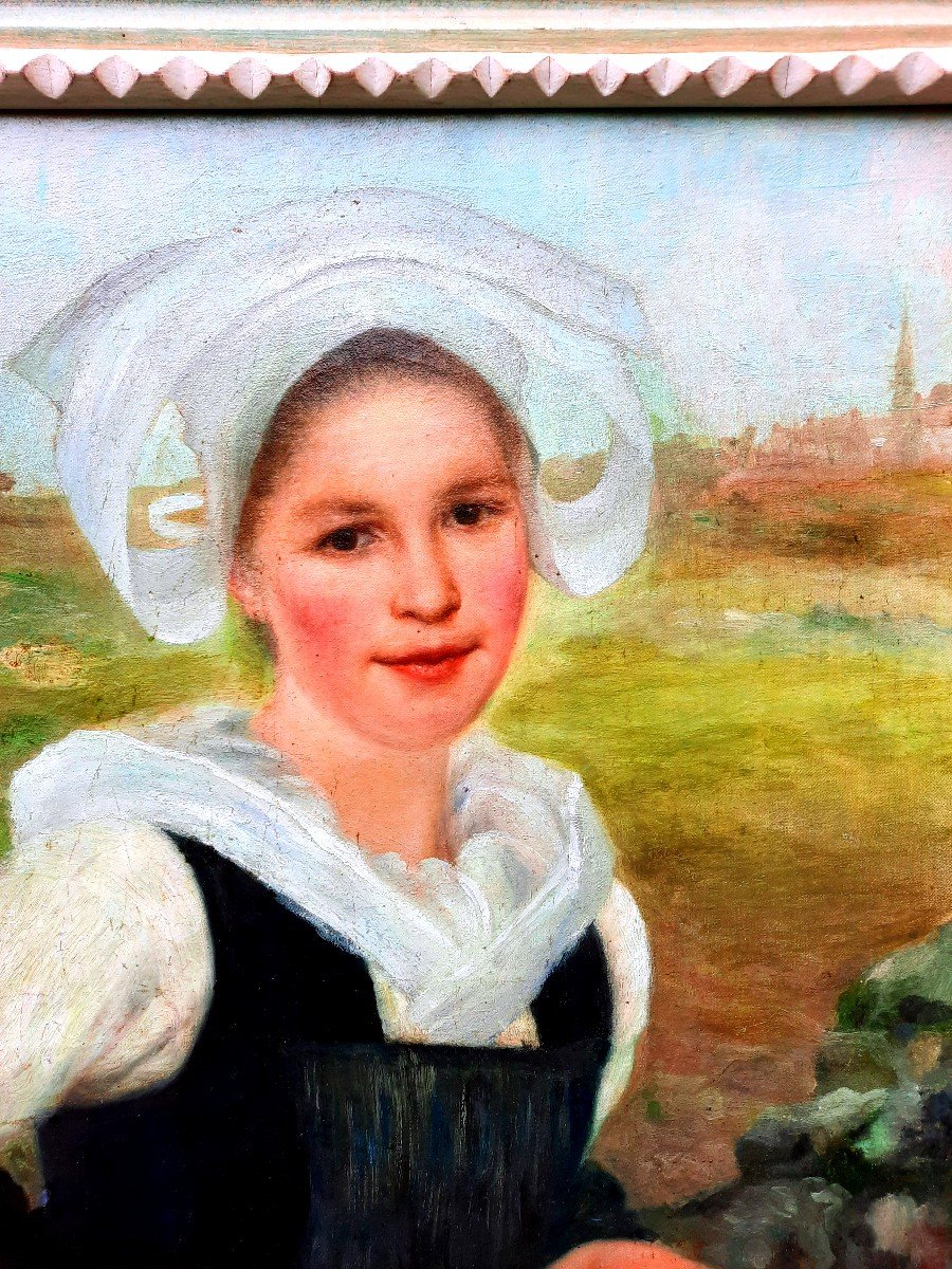 Henry D 'estienne  "Jeune fille de chateaulin "  Bretagne-photo-2