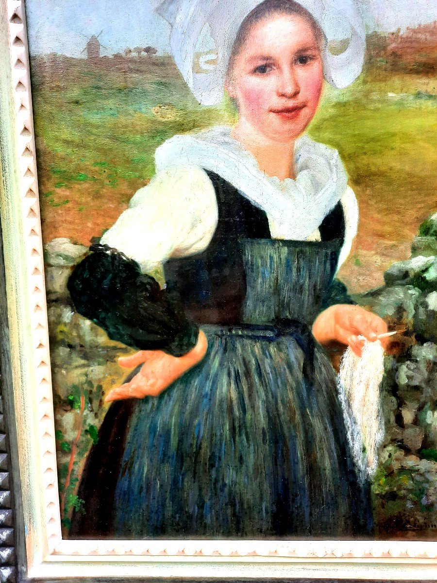 Henry D 'estienne  "Jeune fille de chateaulin "  Bretagne-photo-3