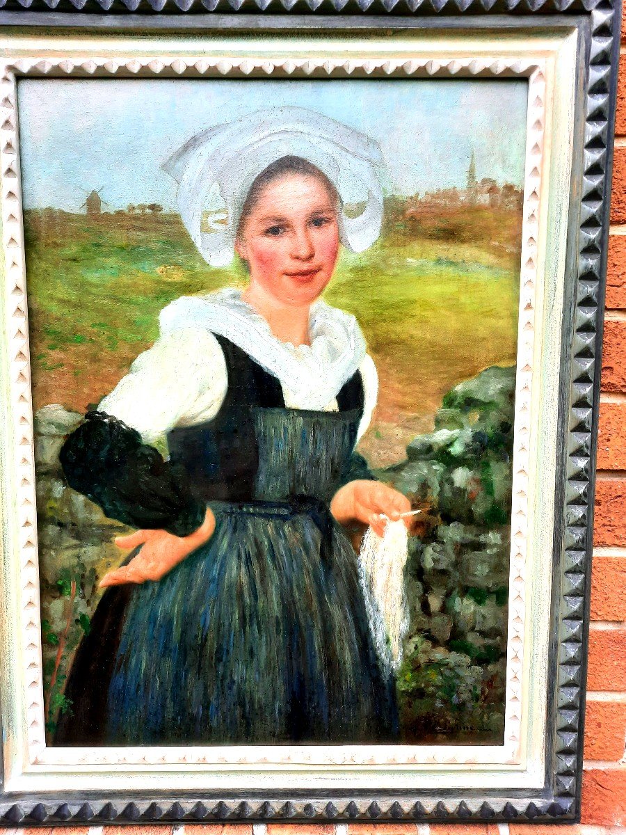 Henry D 'estienne  "Jeune fille de chateaulin "  Bretagne-photo-4