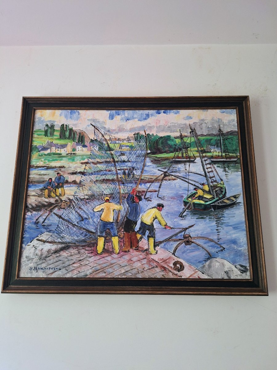 yvonne jean Haffen  " la pêche aux carrelets" Bretagne