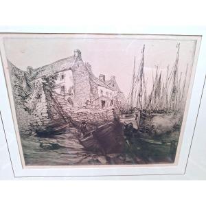 henry Cheffer " le port de Treboul" Bretagne