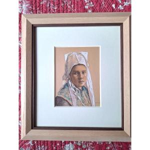 Henri Guinier  " Portrait d 'une belle Bretonne" Bretagne