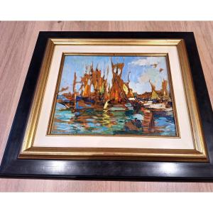 Victor Delpy, "tuna Boats In Port," Brittany