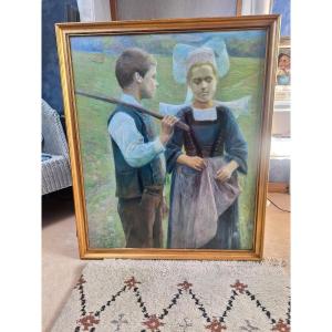 Clemence Molliet " Deux enfants de Pont Aven " Bretagne