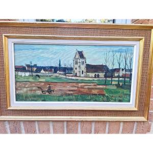 Jacques bouyssou "paysage" daté 1962