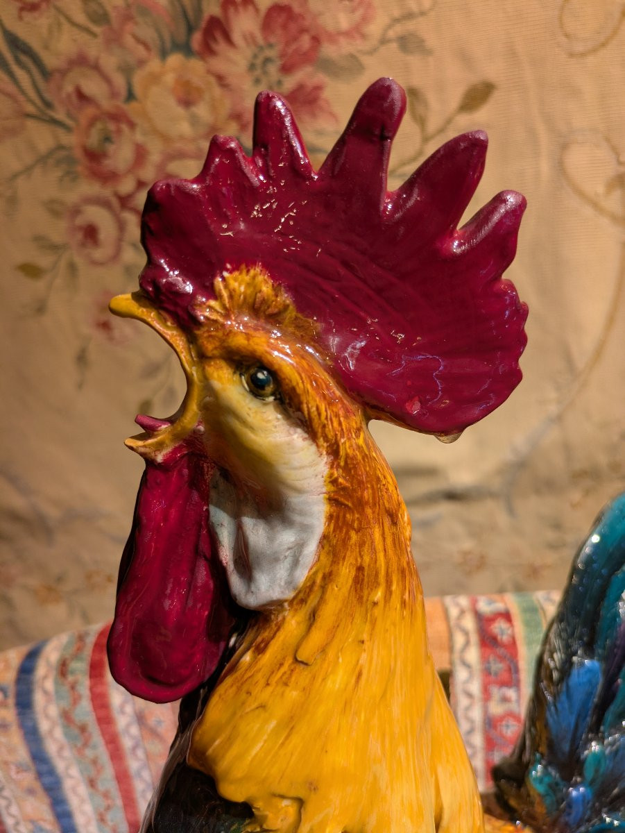 Grand Coq en Barbotine Par Jérome Massier Fils -photo-3