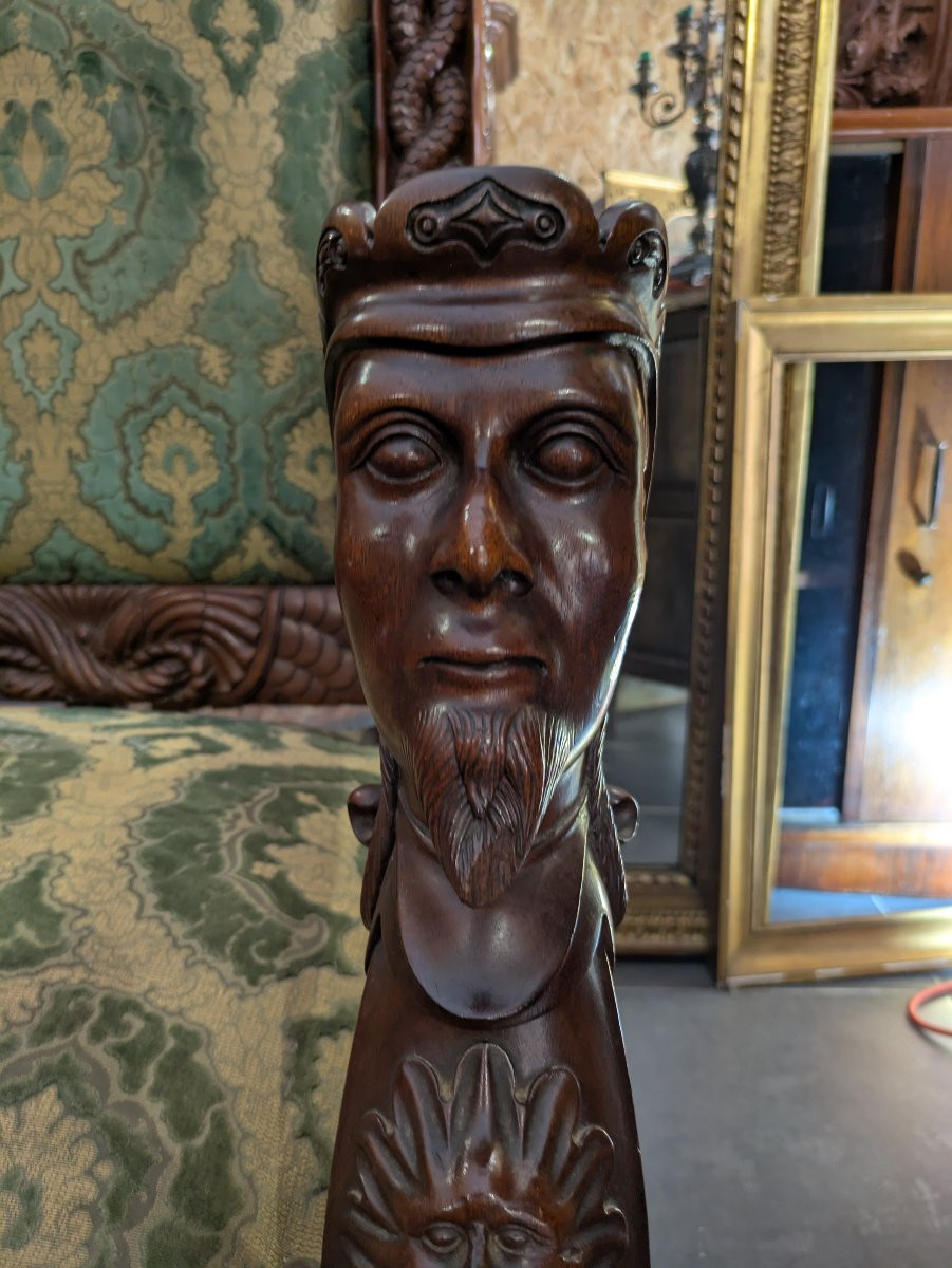 Rare 19th Century Mahogany Throne/armchair-photo-4