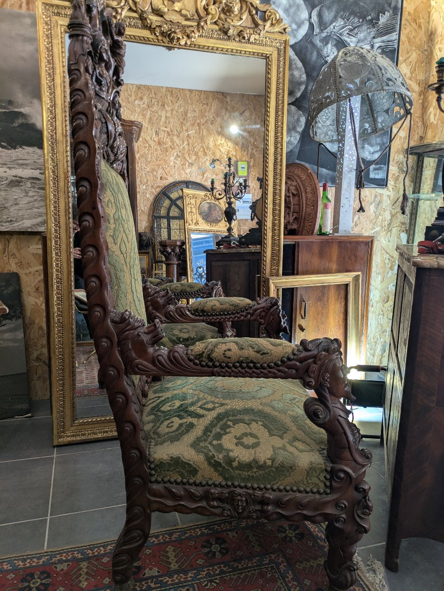 Rare 19th Century Mahogany Throne/armchair-photo-2