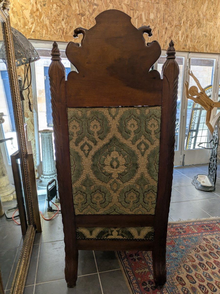 Rare 19th Century Mahogany Throne/armchair-photo-4
