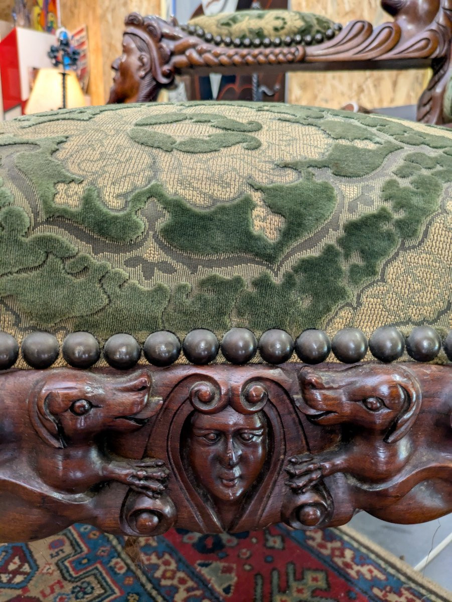 Rare 19th Century Mahogany Throne/armchair-photo-6
