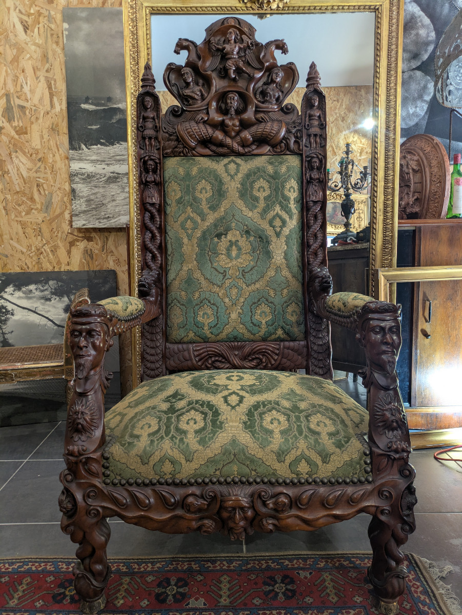 Rare 19th Century Mahogany Throne/armchair