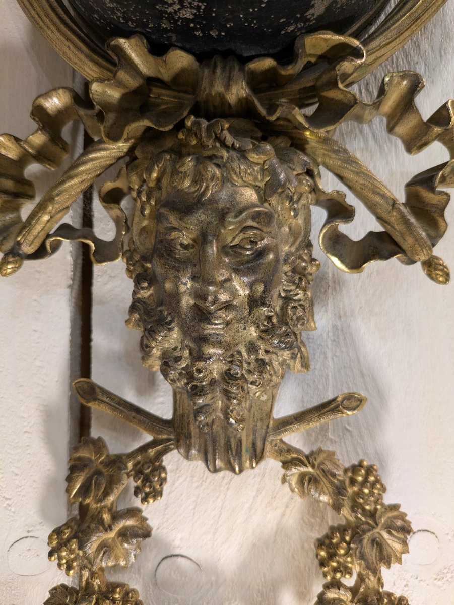 Louis XVI Style Gilt Bronze Wall Clock-photo-3