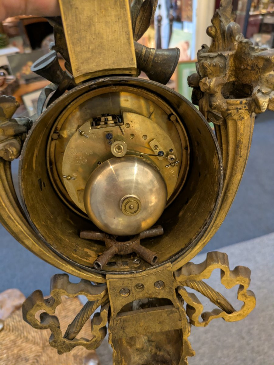 Louis XVI Style Gilt Bronze Wall Clock-photo-3