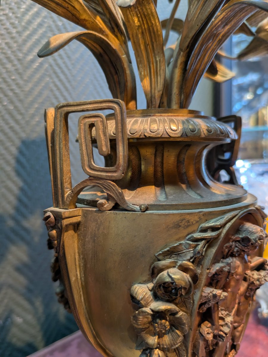 Pair Of Bronze Candelabras, Early 19th Century -photo-3