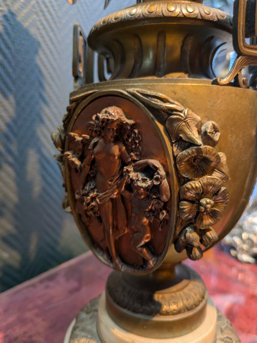 Pair Of Bronze Candelabras, Early 19th Century -photo-4