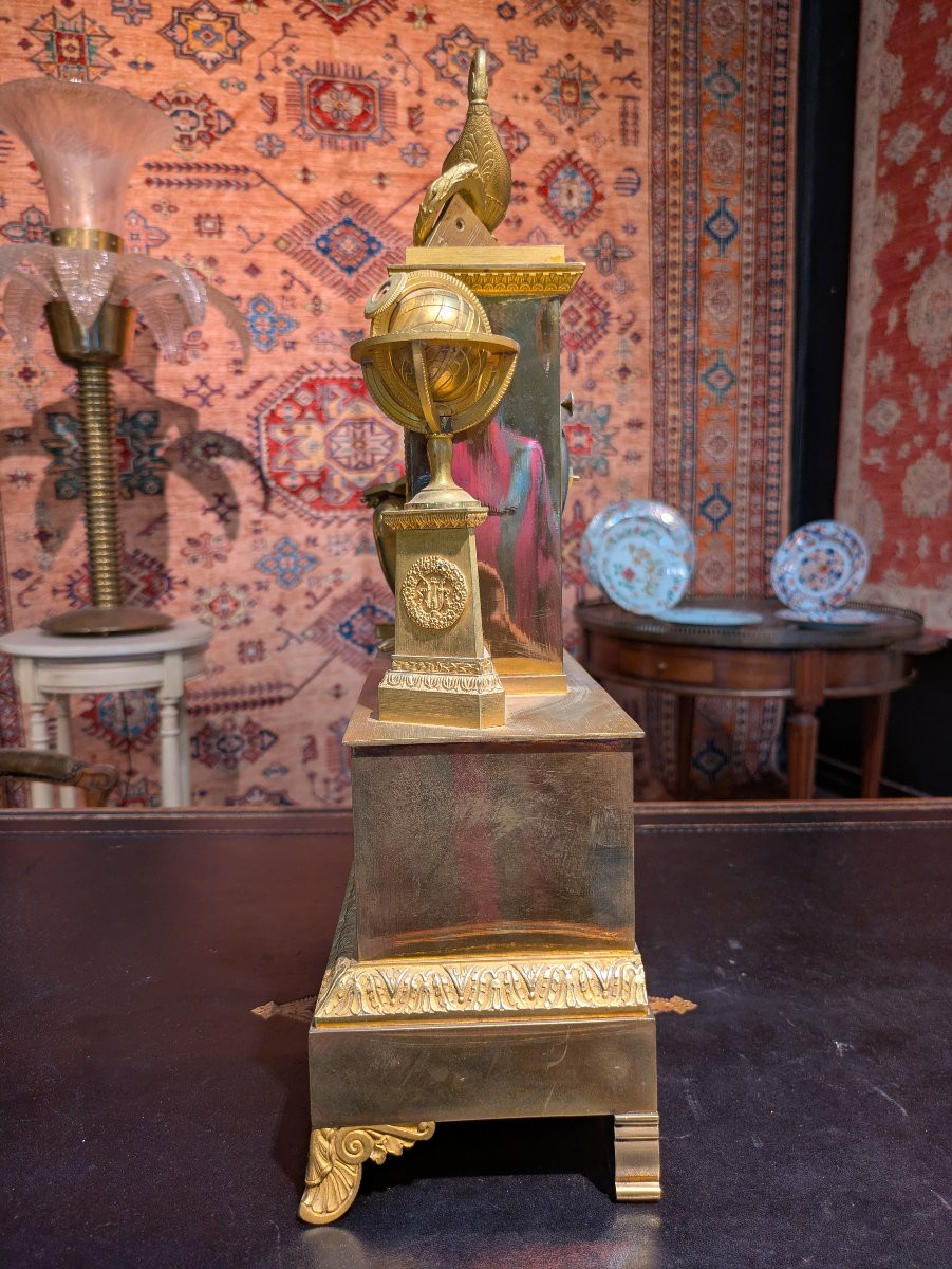Restoration Clock – Allegory Of Science And The Arts, Gilded Bronze, Early 19th Century-photo-4