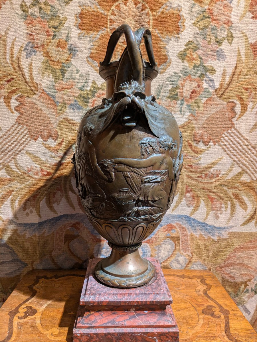  Vase en Bronze d'Inspiration Antique - Fonte Barbedienne – XIXᵉ siècle-photo-2