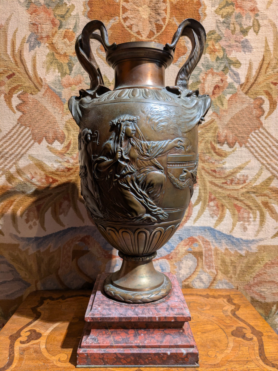  Vase en Bronze d'Inspiration Antique - Fonte Barbedienne – XIXᵉ siècle