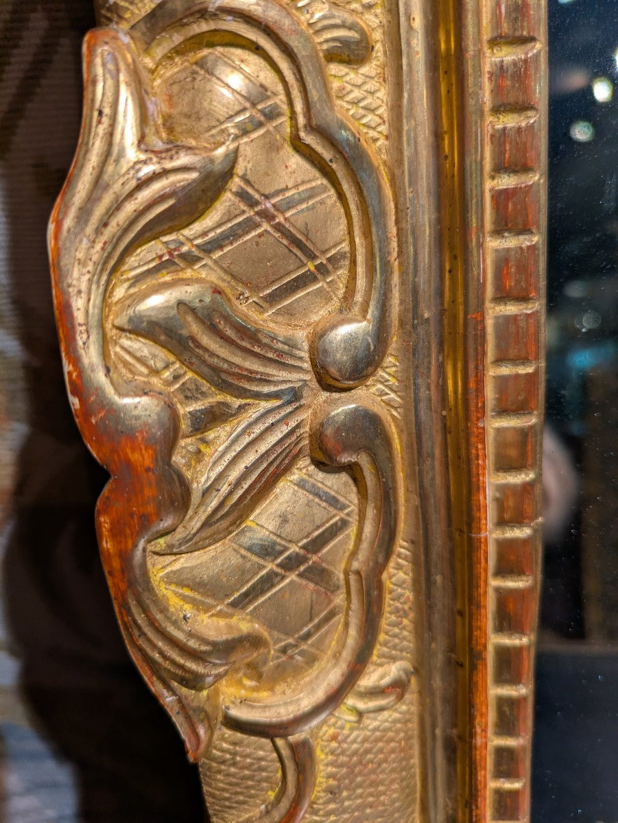 Carved Wooden Mirror, Regency Period - 18th Century-photo-3