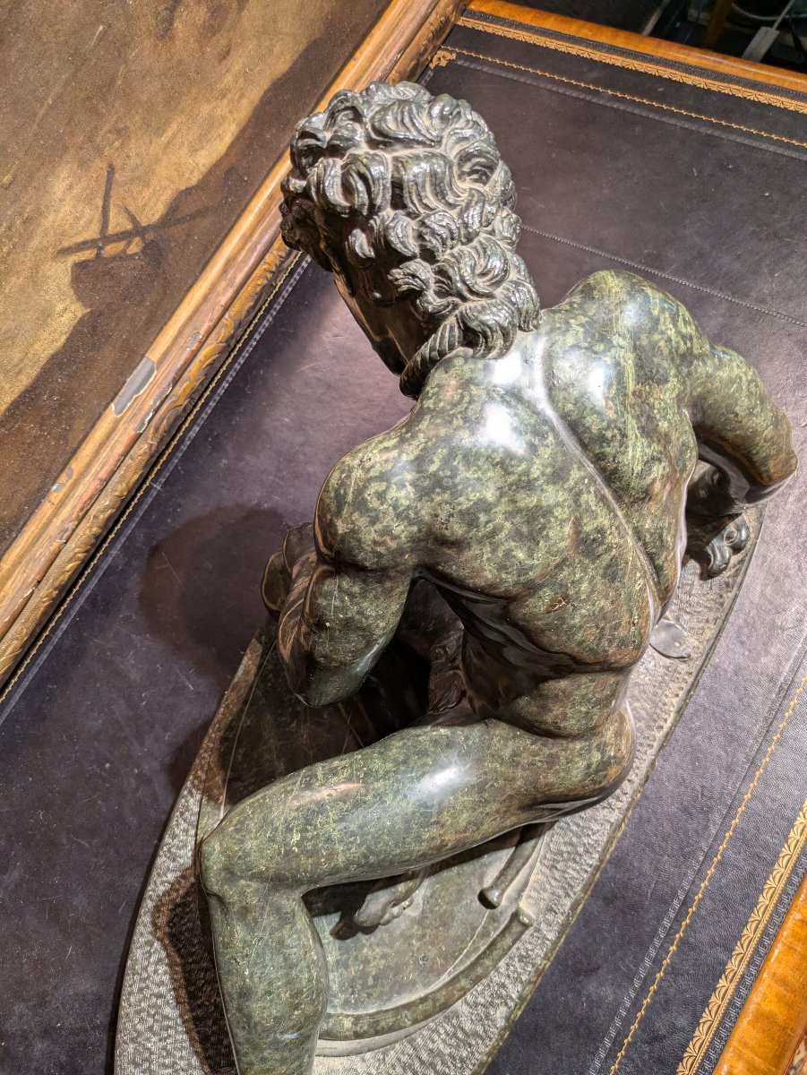 Dying Galatian In Serpentine Green Marble - After The Ancient-photo-6