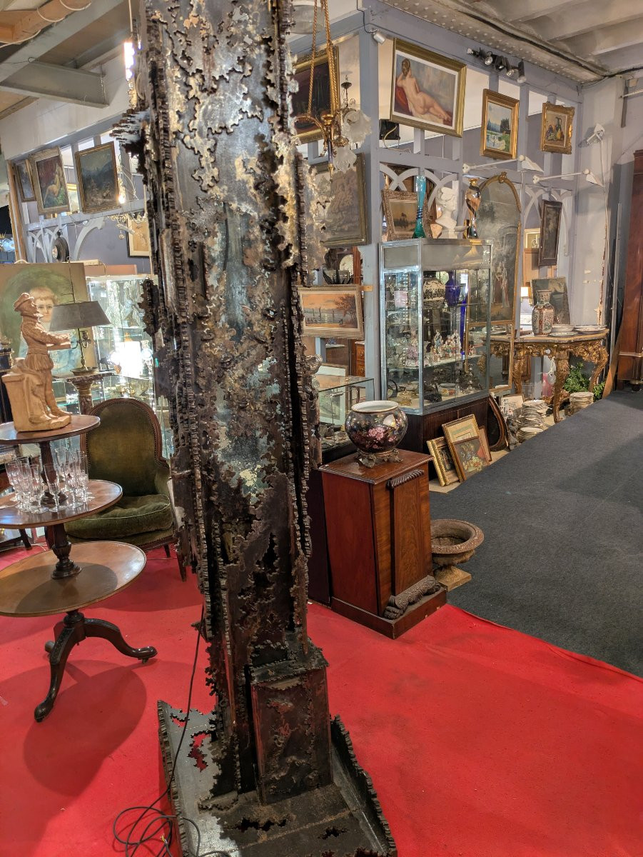 Sculptural Aquarium In Cut Steel By Jean François Buisson -photo-3