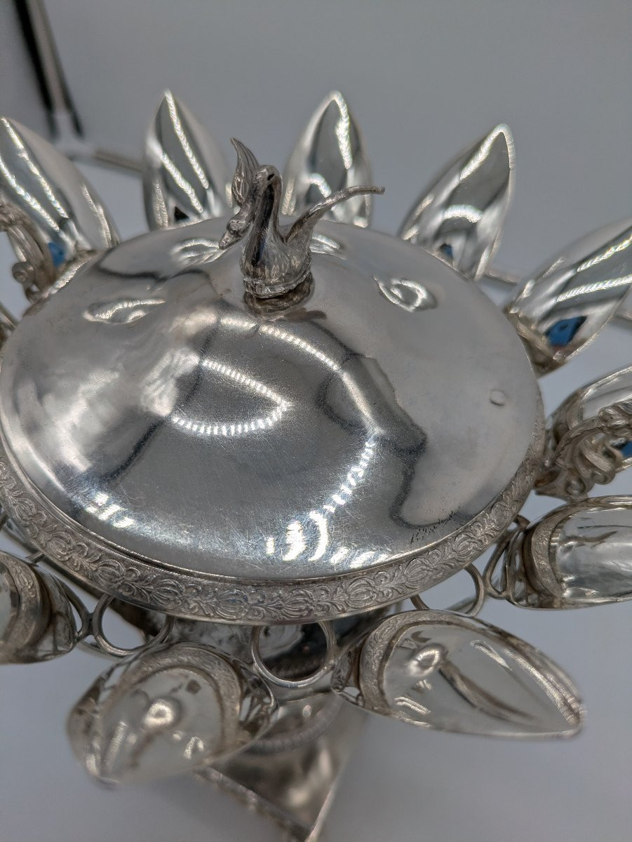 Confiturier en Argent et Cristal - Début XIXᵉ siècle-photo-3