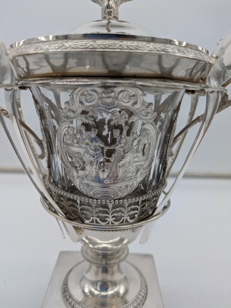 Confiturier en Argent et Cristal - Début XIXᵉ siècle-photo-2